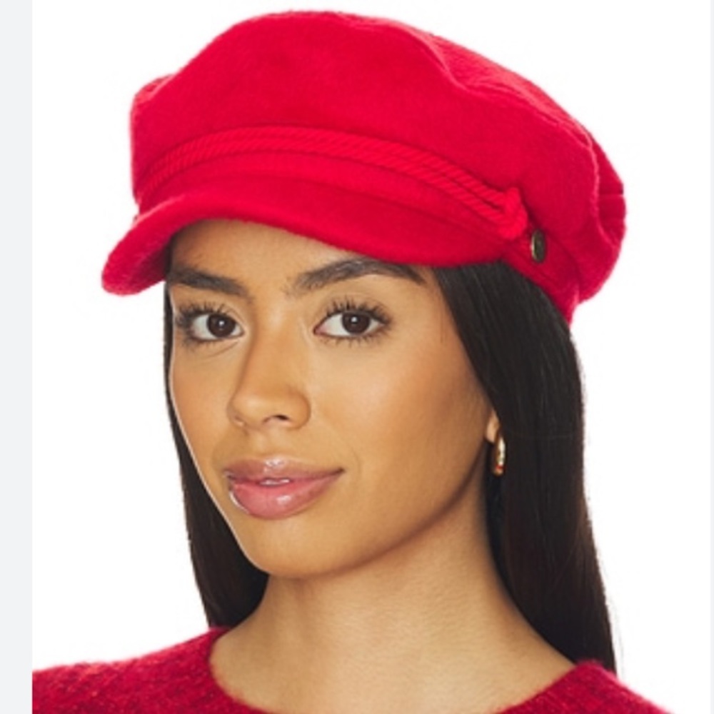 NWT Brixton Women’s Fiddler Cap in Red, Size 7
